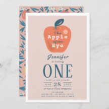 Manzana de nuestro Chica ocular rosado primer cump