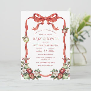 Invitación Manzana de Nuestro Ojo Acuarela Elegante Shower d