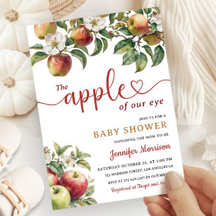 Invitación Manzana de nuestro ojo Baby Shower caída género ne