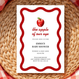 Invitación Manzana de Nuestro Ojo guión de baby shower otoño