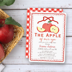 Invitación Manzana de Nuestro Ojo Niña Cumple Ropa de Bebé