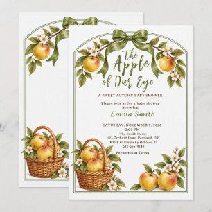 Invitación Manzana de Nuestro Ojo Verde Arco de Otoño para Ba
