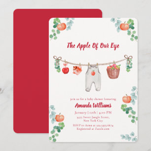 Invitación Manzana De Nuestros Ojos Ropa De Línea Botánica Ba