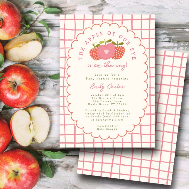 Invitación Manzana de otoño de nuestro ojo caprichoso blanco  (Subido por el creador)