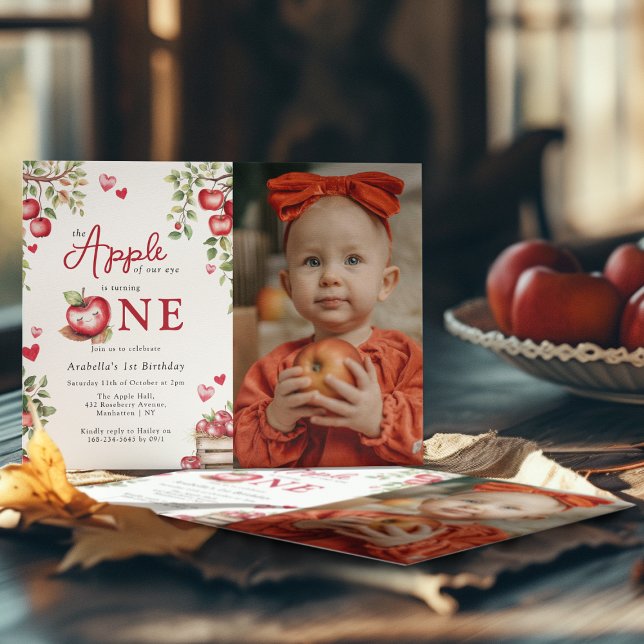 Invitación Manzana Dulce De Nuestros Ojos |  Foto 1er Cumplea (Subido por el creador)