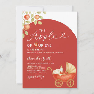 Invitación Manzana moderna de nuestra mirada ducha de bebé fl