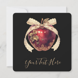 Invitación Manzana oscura de veneno gótico romance Halloween