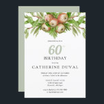 Invitación Manzanas color agua con ramas de cumpleaños<br><div class="desc">Elegante invitación de cumpleaños con manzanas acuarelas con ramas.</div>