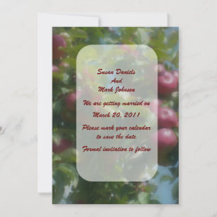 Invitación Manzanas Rojas En El Árbol Boda Guardar La Fecha