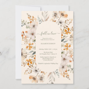 Invitación Manzanas y flores de color otoñal elegantes