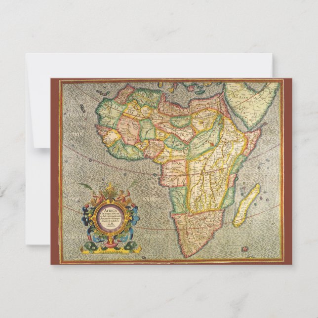 Invitación Mapa Antiguo del Mundo Antiguo de Gerardus Mercato (Anverso)