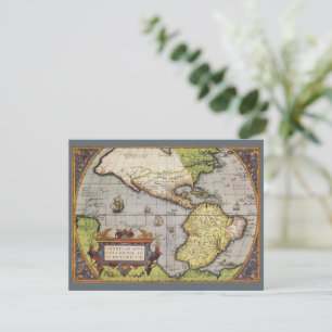 Invitación Mapa Antiguo del Mundo Las Américas por Abraham Or
