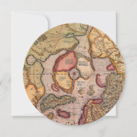 Mapa Antiguo del Polo Norte por Mercator