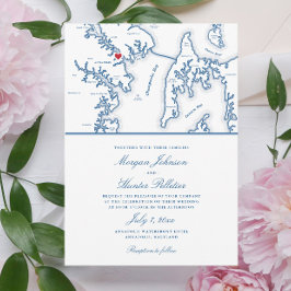 Invitación Mapa de Annapolis Maryland Boda elegante de la Mar