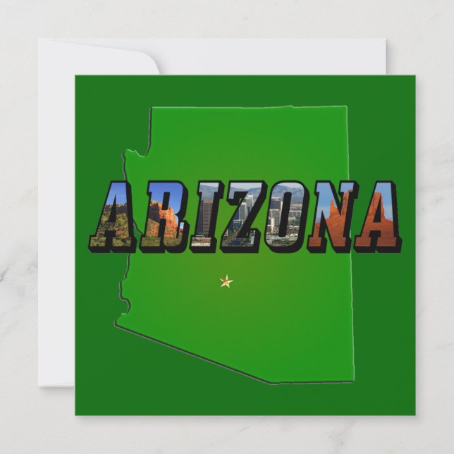 Invitación Mapa de Arizona y texto de imagen (Anverso)