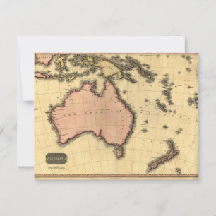 Invitación Mapa de Australasia 1818 - Australia, Nueva Zeland