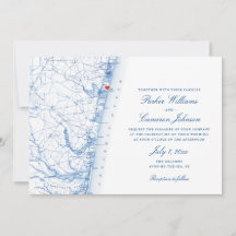 Mapa de Avon-by-the-Sea NJ Boda azul de la Marina 