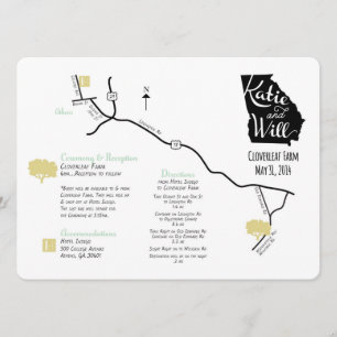 Invitación Mapa de Boda Diseñado a Medida