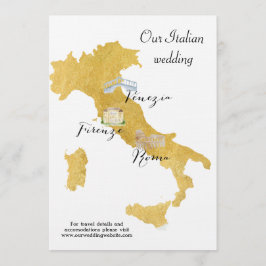 Invitación Mapa de bodas de destino Benvenuti Italia