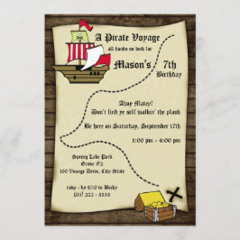 Invitación Mapa de boyas de cumpleaños piratas