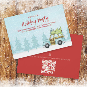 Invitación Mapa de código QR festivo de invierno para fiesta
