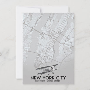 Invitación Mapa de estilo vintage de la ciudad de Nueva York