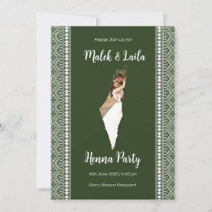 Invitación Mapa de foto personalizado de Palestina signo de h