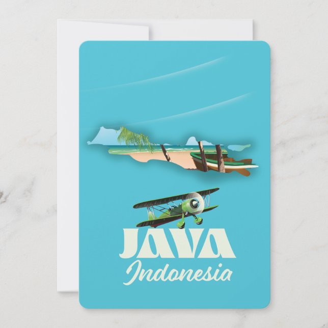 Invitación Mapa de Indonesia Java imán (Anverso)