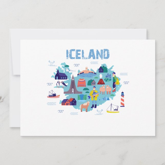 Invitación mapa de Islandia (Anverso)