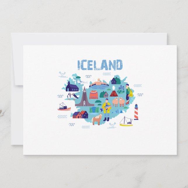 Invitación mapa de Islandia (Anverso)