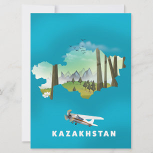 Invitación mapa de Kazajistán