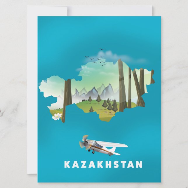 Invitación mapa de Kazajistán (Anverso)