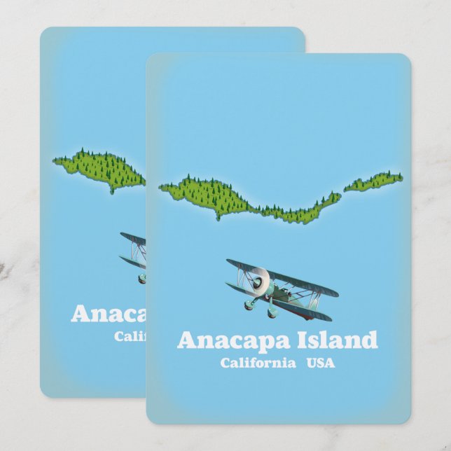 Invitación Mapa de la isla Anacapa California EE. UU. (Anverso / Reverso)