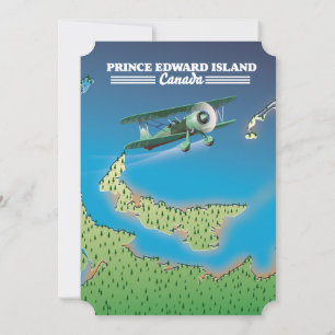 Invitación Mapa de la Isla del Príncipe Eduardo, Canadá.