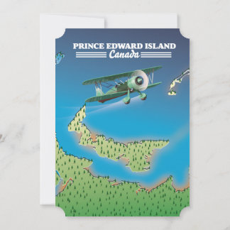 Invitación Mapa de la Isla del Príncipe Eduardo, Canadá.