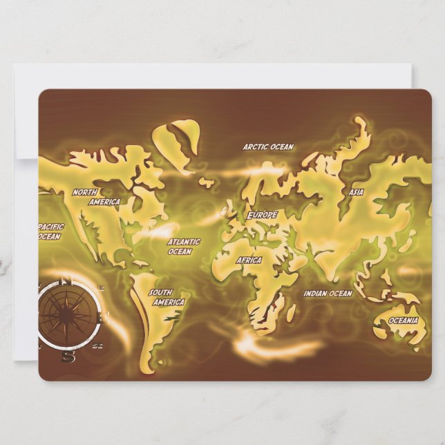 Invitación Mapa de la Tierra Inundada (Anverso)