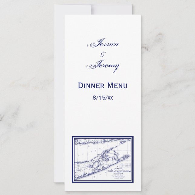 Invitación Mapa de Long Island The Hamptons VC (Anverso)