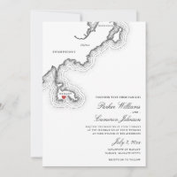Mapa de MAMÁES Nahant Boda elegante en blanco y ne