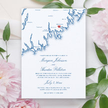 Mapa de Mattapoisett MA Elegante Azul Marino Boda
