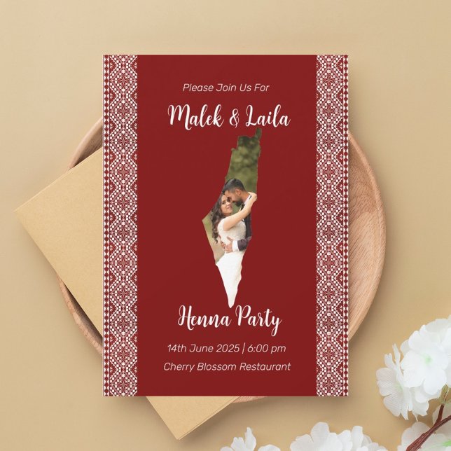 Invitación Mapa de Palestina de foto personalizada con signo  (Subido por el creador)