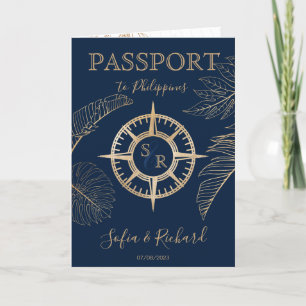 Invitación Mapa de pasaporte de destino de Boda de Filipinas