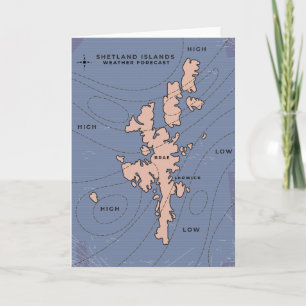 Invitación Mapa de previsión meteorológica de las islas Shetl