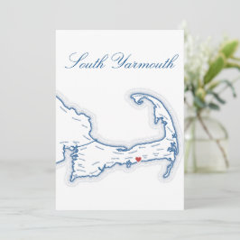 Invitación Mapa de South Yarmouth en Cape Cod para nombres de