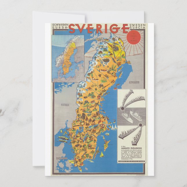 Invitación Mapa de Suecia (Anverso)