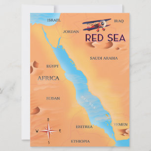 Invitación Mapa de viaje del Mar Rojo