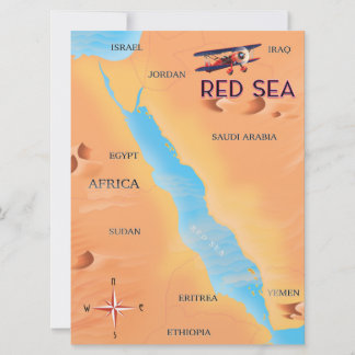 Invitación Mapa de viaje del Mar Rojo