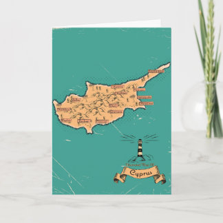 Invitación Mapa de viaje ilustrado Chipre