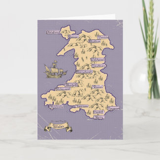 Invitación Mapa de viaje ilustrado de Gales