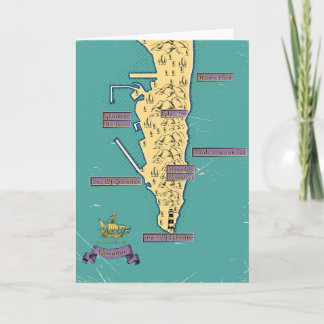 Invitación Mapa de viaje ilustrado de Gibraltar