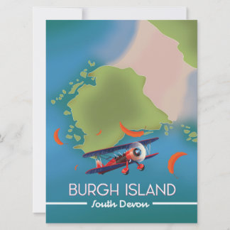 Invitación Mapa de viajes de Burgh Island Devon